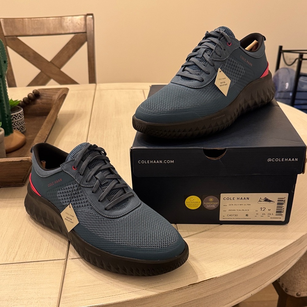 Cole Haan Men's Dark Teal and Pink Sneakers